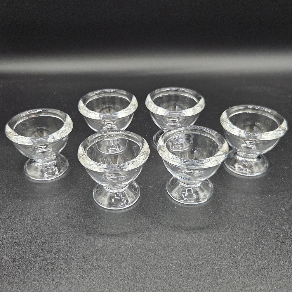 Vintage TCM MCM Glass Boiled Egg Holder/ Easter Egg Holders SET OF 6